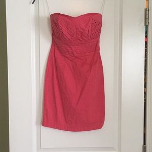 Strapless pink summer mini dress